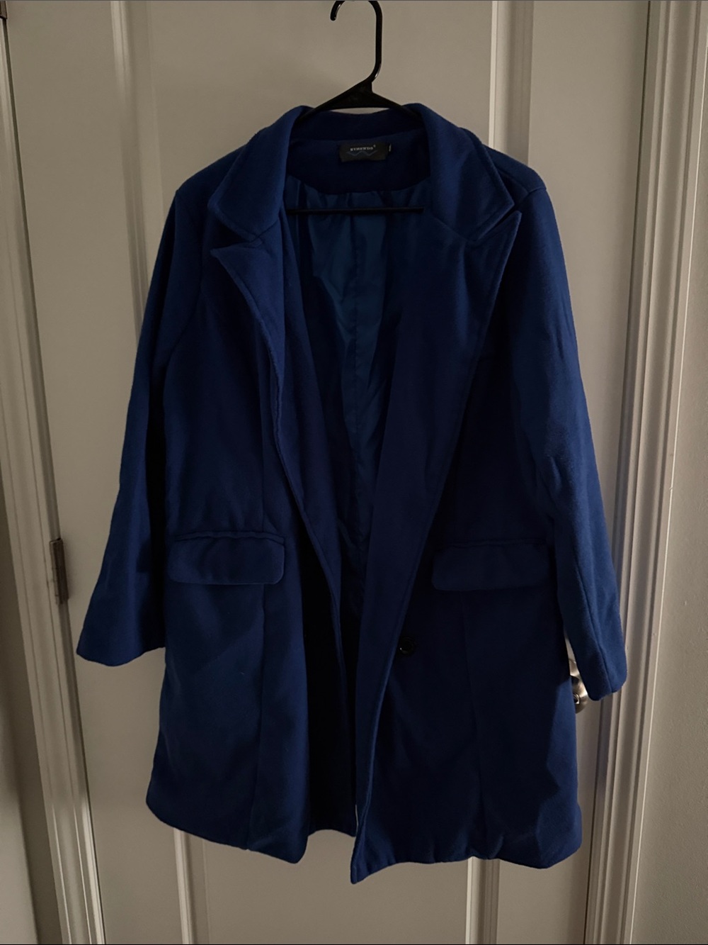 Classic Women’s Blue Overcoat - Timeless Tailored Look